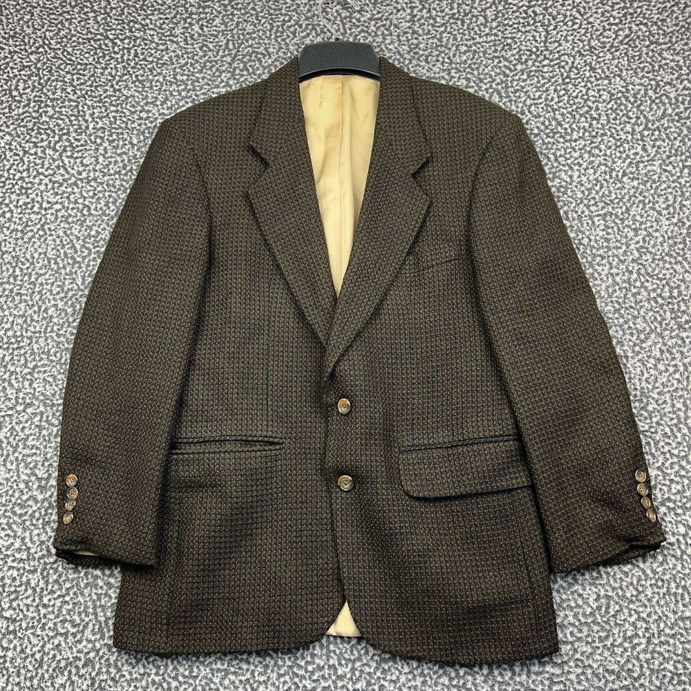 Oscar de la Renta Blazer Sport Coat Men 38S Brown Wool Two Button
